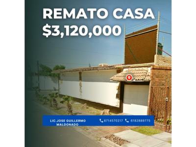 REMATO CASA EN COAHUILA COL. AMPLIACION LOS ANGELES  $3,120,000 , 400 mt2, 5 recamaras