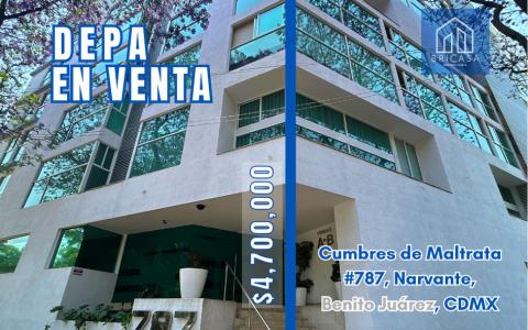 Departamento en venta en Narvarte Oriente 2 recámaras, 121 mt2, 2 recamaras